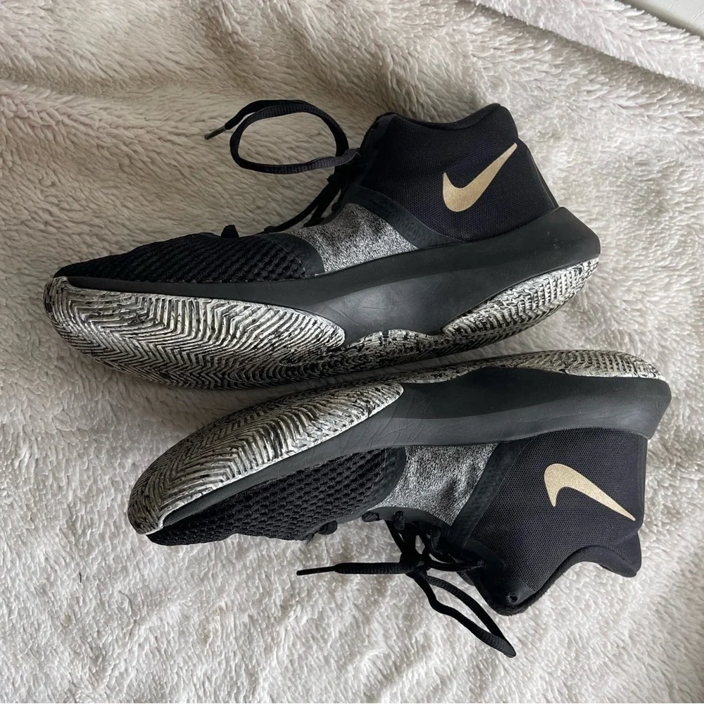 Nike Air precision 2 black gold basketball sneakers